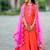 Pink printed chanderi lehenga set