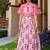 Pink printed chanderi lehenga set
