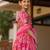 Pink printed cotton lehenga set