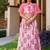 Pink printed chanderi lehenga set