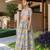 Purple printed chanderi lehenga set