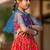 Red printed chanderi lehenga set