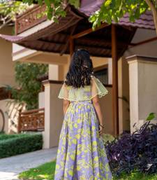 Purple printed chanderi lehenga set