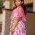 Pink printed chanderi lehenga set