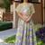 Purple printed chanderi lehenga set