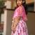 Pink printed chanderi lehenga set