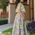 Purple printed chanderi lehenga set