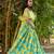 Multicolor printed chanderi lehenga set