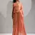 Peach color hand work zarkan with cutdana work border fendy silk two tone saree with blouse