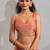 Peach color hand work zarkan with cutdana work border fendy silk two tone saree with blouse
