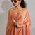 Peach color hand work zarkan with cutdana work border fendy silk two tone saree with blouse