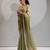 Pista color hand work zarkan with cutdana work border fendy silk two tone saree with blouse
