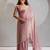Pink color hand work zarkan with cutdana work border fendy silk two tone saree with blouse