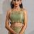 Pista color hand work zarkan with cutdana work border fendy silk two tone saree with blouse