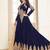 Navy Blue  Georgette Embroidered Wedding Wear Designer Anarkali Semi-Stiched Suit