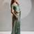 Ice blue color hand work zarkan with cutdana work border fendy silk two tone saree with blouse