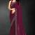 Wine color fendy silk two tone zarkan & cutdana work border fendy silk two tone saree with blouse