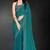 Firozi color fendy silk two tone zarkan & cutdana work border fendy silk two tone saree with blouse