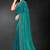 Firozi color fendy silk two tone zarkan & cutdana work border fendy silk two tone saree with blouse