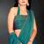 Firozi color fendy silk two tone zarkan & cutdana work border fendy silk two tone saree with blouse