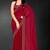 Cherry color fendy silk two tone zarkan & cutdana work border fendy silk two tone saree with blouse