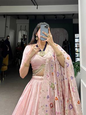 Baby Pink Embroidered Lehenga Set 2
