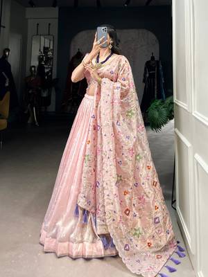 Baby Pink Embroidered Lehenga Set 4