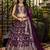 Wine Purple Dola Silk Embroidered Lehenga Set