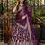 Wine Purple Dola Silk Embroidered Lehenga Set
