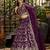 Wine Purple Dola Silk Embroidered Lehenga Set
