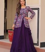 Purple Silk Lehenga With Jacket