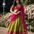 Olive Green & Pink Art-Silk Contrast Lehenga Set