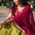 Olive Green & Pink Art-Silk Contrast Lehenga Set