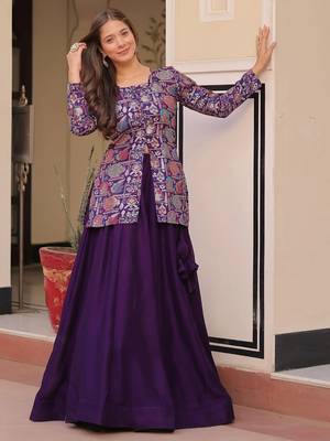 Purple Silk Lehenga With Jacket 4