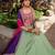 See Green Color Plain With Sequins And Thread Embroidery Work Vichitra Silk Lehenga choli