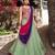 See Green Color Plain With Sequins And Thread Embroidery Work Vichitra Silk Lehenga choli