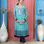 Light blue embroidered georgette a line kurta