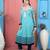 Light blue embroidered georgette a line kurta