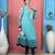 Light blue embroidered georgette a line kurta