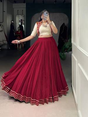 Navratri maroon embroidered lehenga choli  1