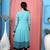 Light blue embroidered georgette a line kurta