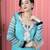 Light blue embroidered georgette a line kurta