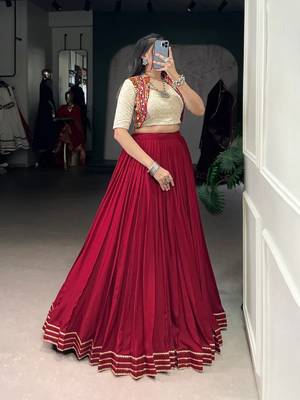 Navratri maroon embroidered lehenga choli  2