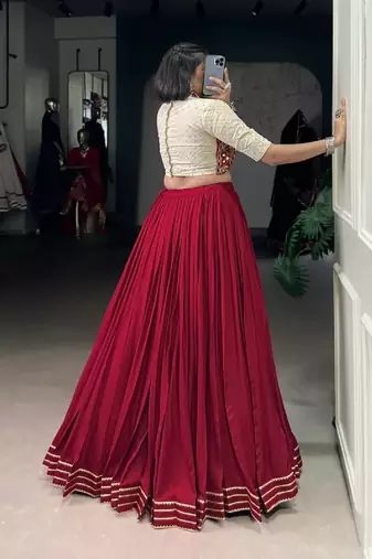 Navratri maroon embroidered lehenga choli 