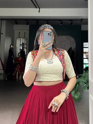Navratri maroon embroidered lehenga choli  4