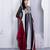 Multicolor embroidered georgette asymmetrical kurta