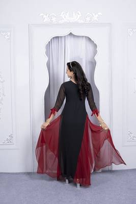 Multicolor embroidered georgette asymmetrical kurta 4
