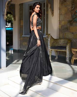 Black Lehenga Choli With Pearl work 3