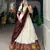 off white half saree with maroon dupatta