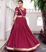navratri Maroon Chanderi Lehenga Choli